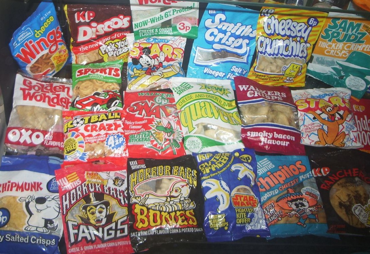 crisps 1970s puffs snacks oxo 90s walkers tomato snaps littler forgotten memories bacon omg boiled vinegar eightieskids packaging