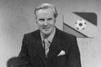 Arthur Montford as a Scotsport presenter in July 1979